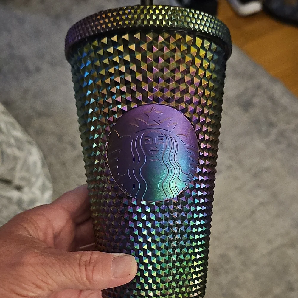 2023 Starbucks Oil Slick Rainbow Studded Tumbler 16oz. Grande Cold Cup